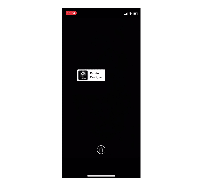 Arrastre pegatina a la parte superior para eliminar de Insta Story