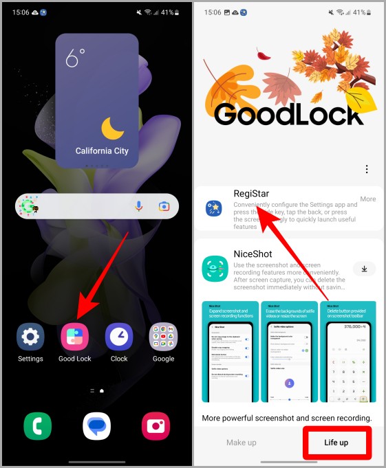 Goodlock en el teléfono Samsung Galaxy
