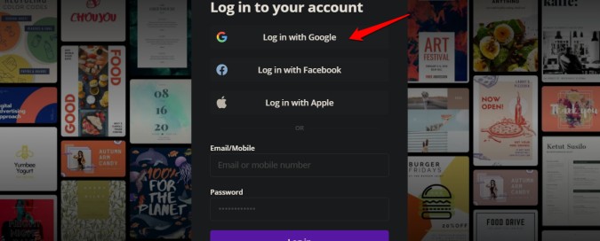 Registrarse en Canva