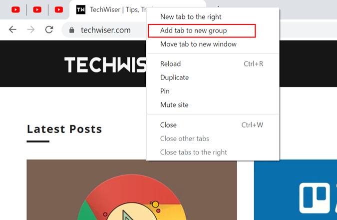 Característica de la pestaña del grupo nativo de Chrome