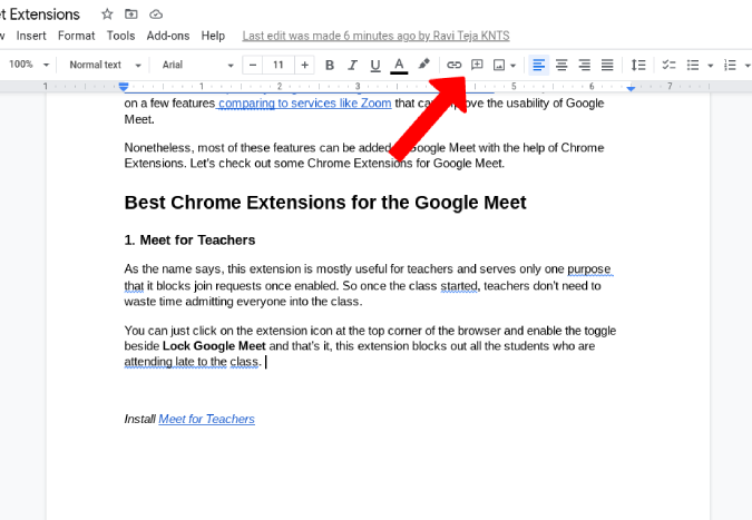 Opción de comentarios de apertura Google Docs