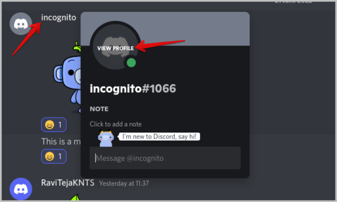 Ver perfil en Discord