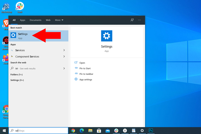 Abra la configuración de Windows