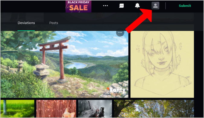 Icono de perfil en Deviantart