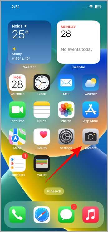 Aplicación de cámara en iPhone