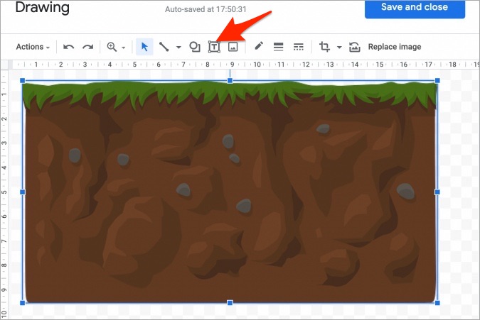 Alinear imagen en Google Docs> Dibujo» class=»wp-image-95720″ ></p>
<p><strong>5.</strong> Dibuja un cuadro de texto donde quieras agregar texto y escriba lo que quieras. Luego seleccione el texto y puede formatearlo fácilmente utilizando la barra de herramientas que debe ser visible ahora. Las opciones de formato incluyen tipo de fuente, tamaño y color, entre otros.</p>
<p><img loading=