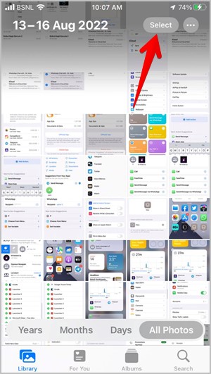 Apple Photos seleccione Imágenes