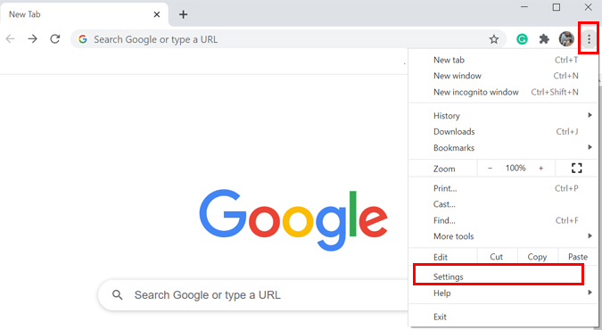 Abra la configuración de Chrome 
