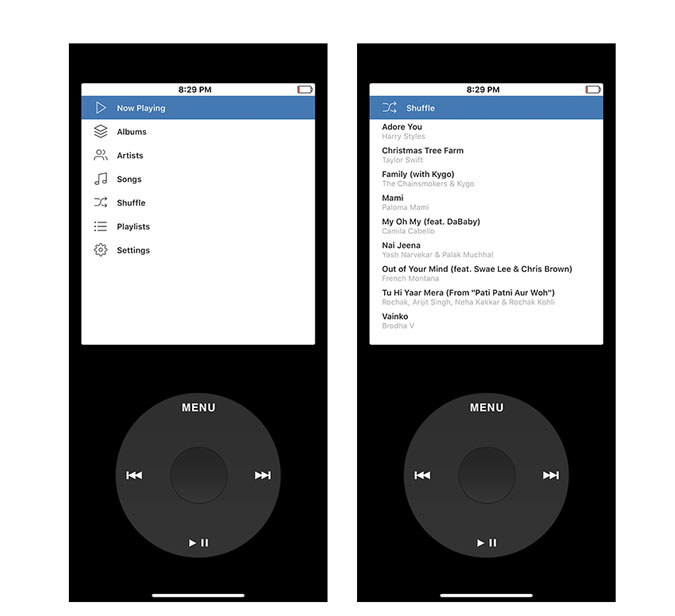 Aplicación de Música de ipod de rewound