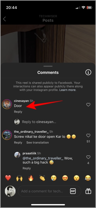 Copiar comentarios de Instagram en iPhone