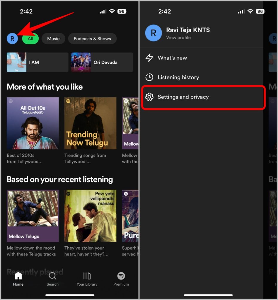 Configuración y privacidad en Spotify
