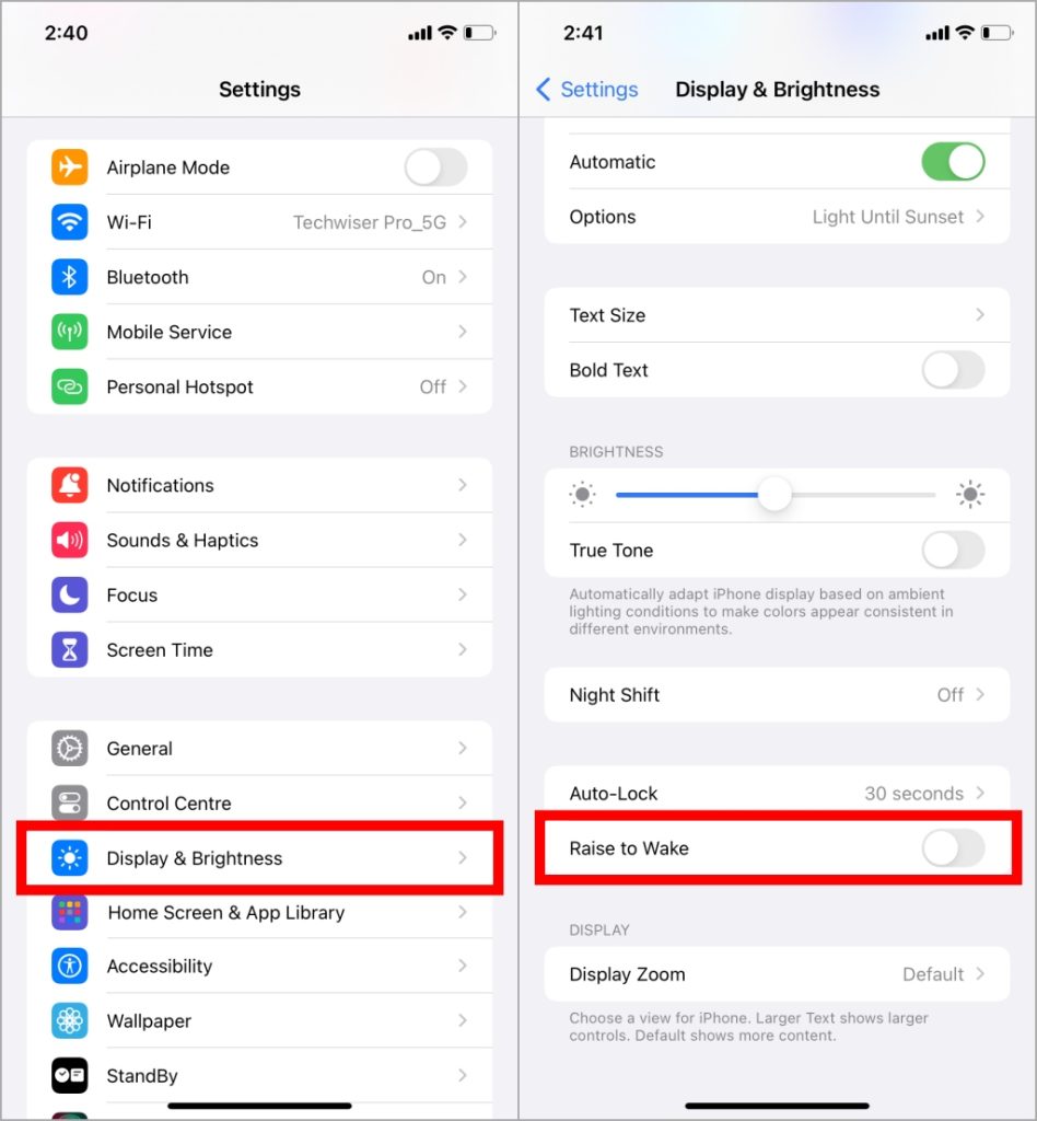 Levantar para despertar iPhone