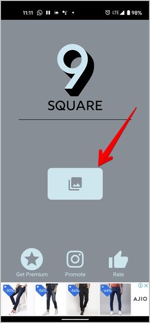 Fotos divididas para la galería de aplicaciones de Instagram 9square