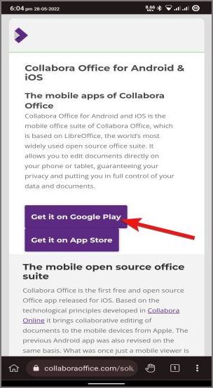 Página de descargas de la oficina de colaboración