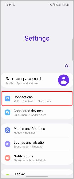 Conexiones en teléfonos Samsung Galaxy