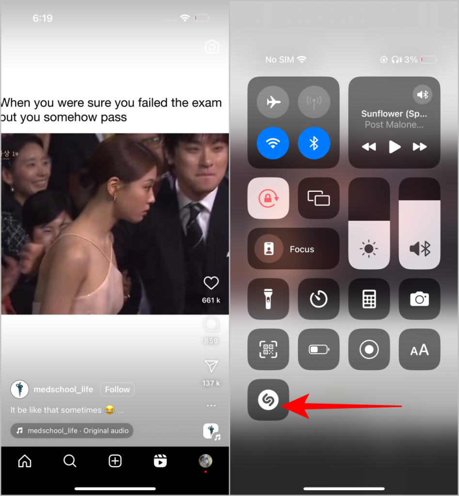 Encontrar canción usando shazam en iPhone