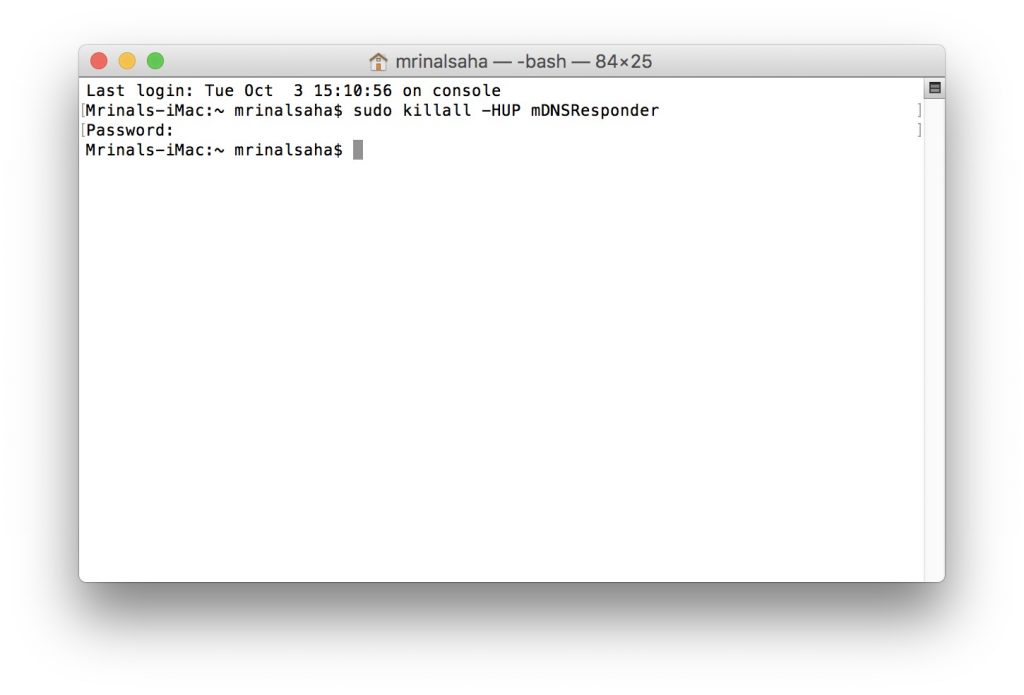Flush DNS Cache en macOS
