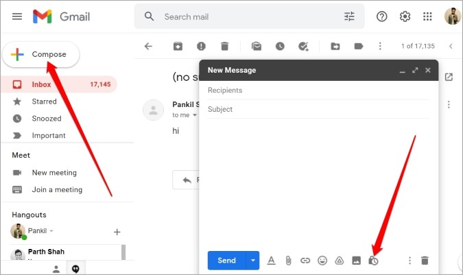 Componer un mensaje en Gmail