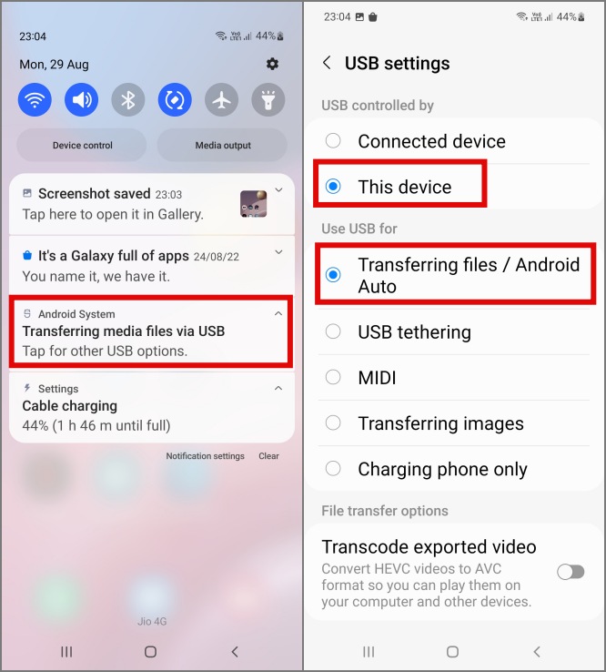 Dar permiso de Windows para acceder al almacenamiento del teléfono Android