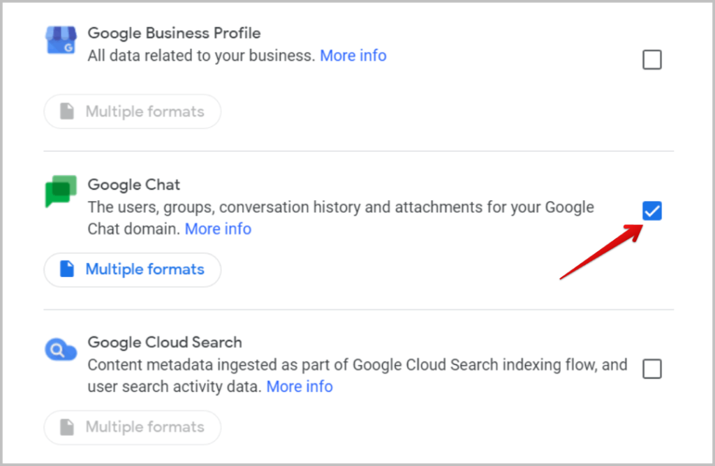 Seleccionar el chat de Google en la comida para llevar