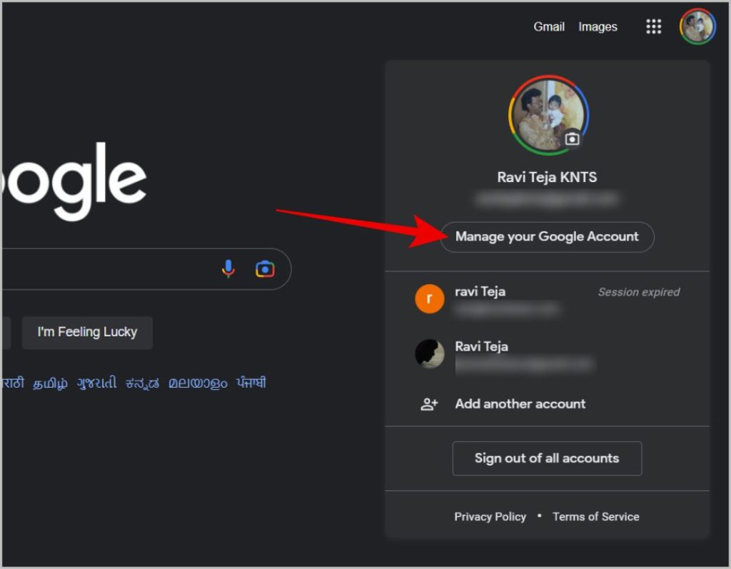 Administre su cuenta de Google
