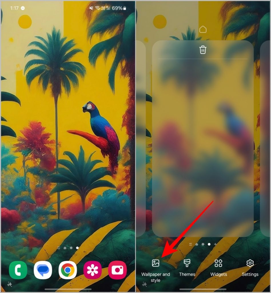 Opción de papel tapiz y estilo en los teléfonos Samsung Galaxy