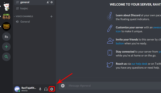Configuración de apertura en Discord