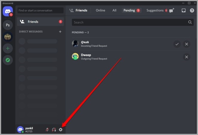 Abrir configuración en Discord para PC