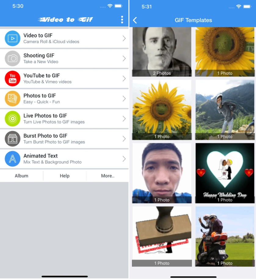 Convierta YouTube a GIF en iOS