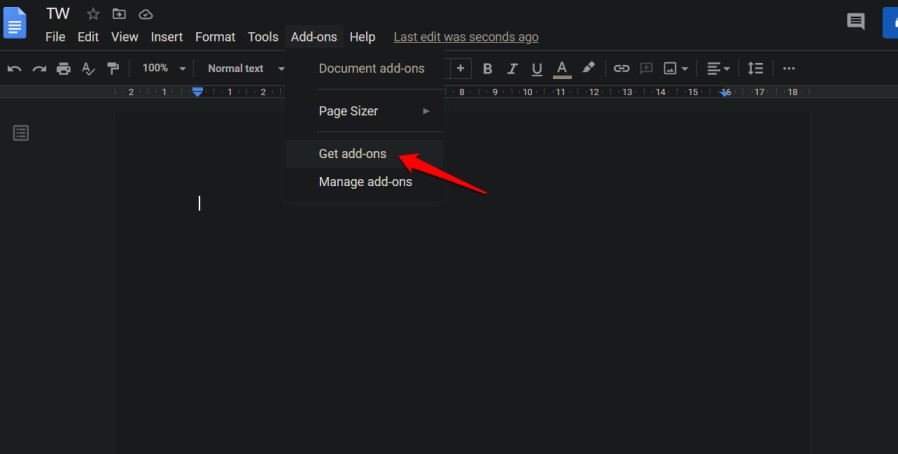 Pestaña complementaria en Google Docs