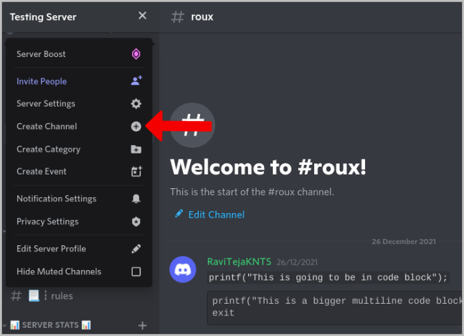 Creación del canal Discord