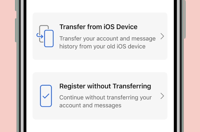 Transferir mensajes de señal en iPhone