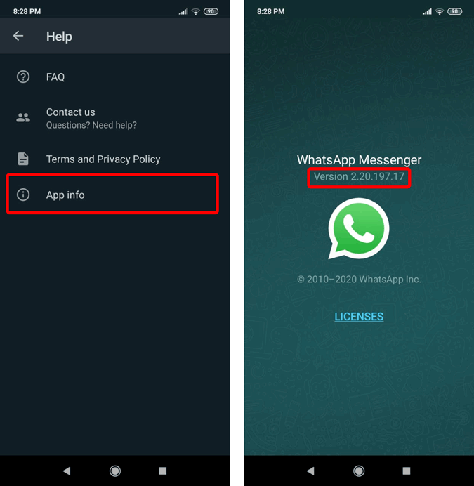 Number de whatsapp-version