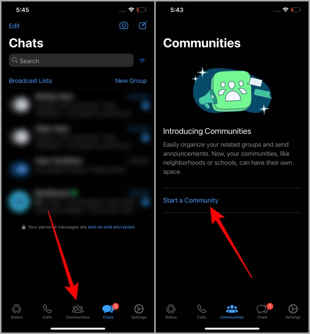 Comience una comunidad de WhatsApp