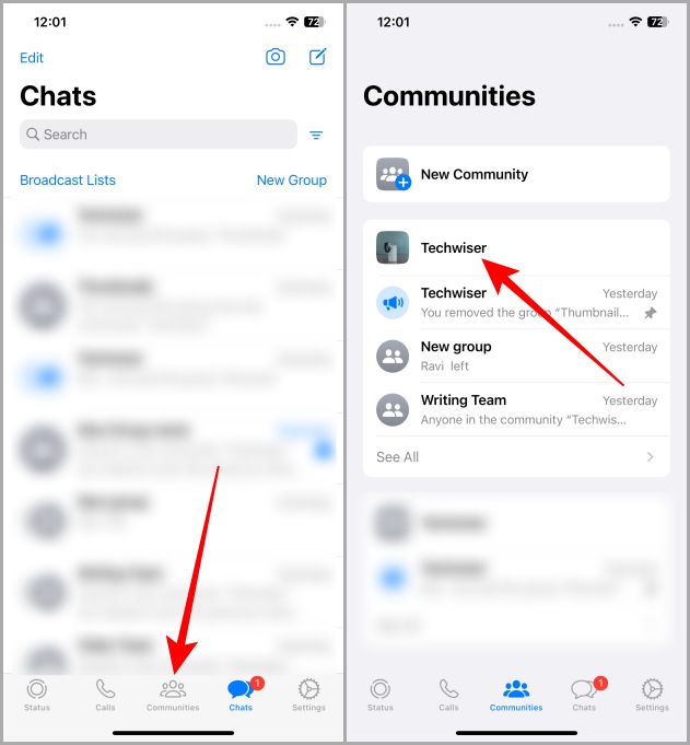 Comunidades de WhatsApp en iOS