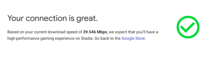 Prueba de velocidad de conexión a Internet de los estadios