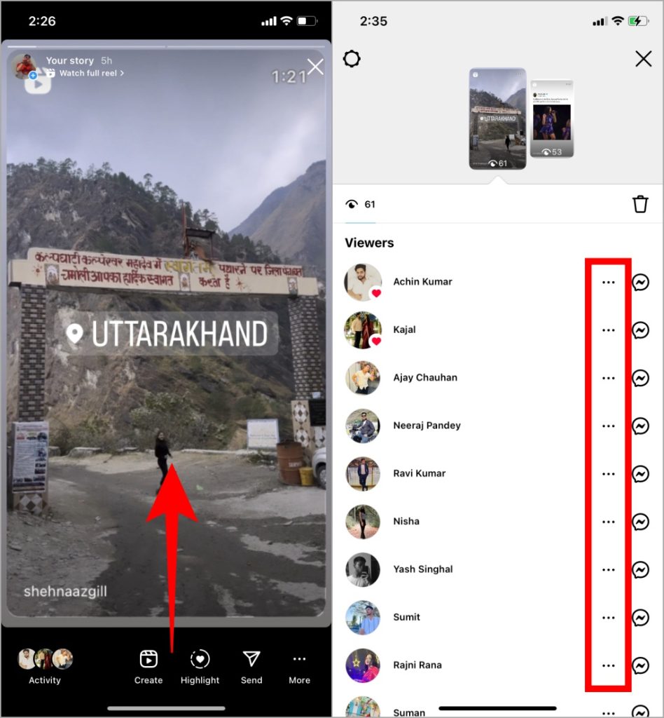 Consulte a las personas que han visto una historia en Instagram