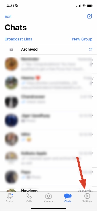 Configuración de WhatsApp en iPhone