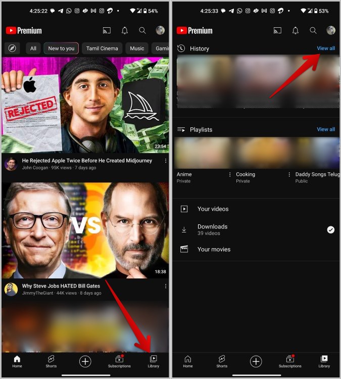 Historia de apertura en YouTube Mobile