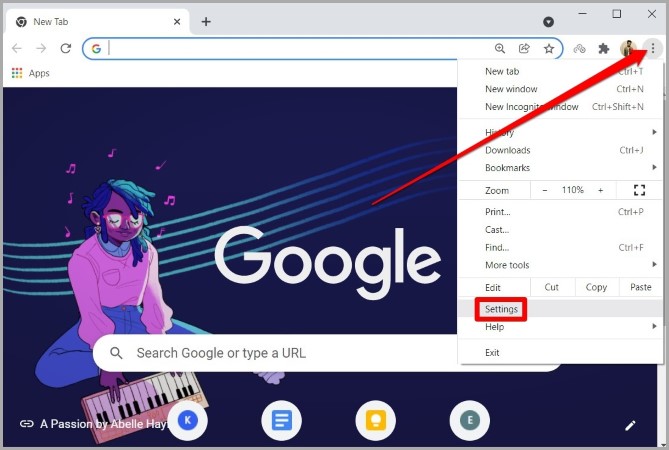 Abrir configuración en Chrome
