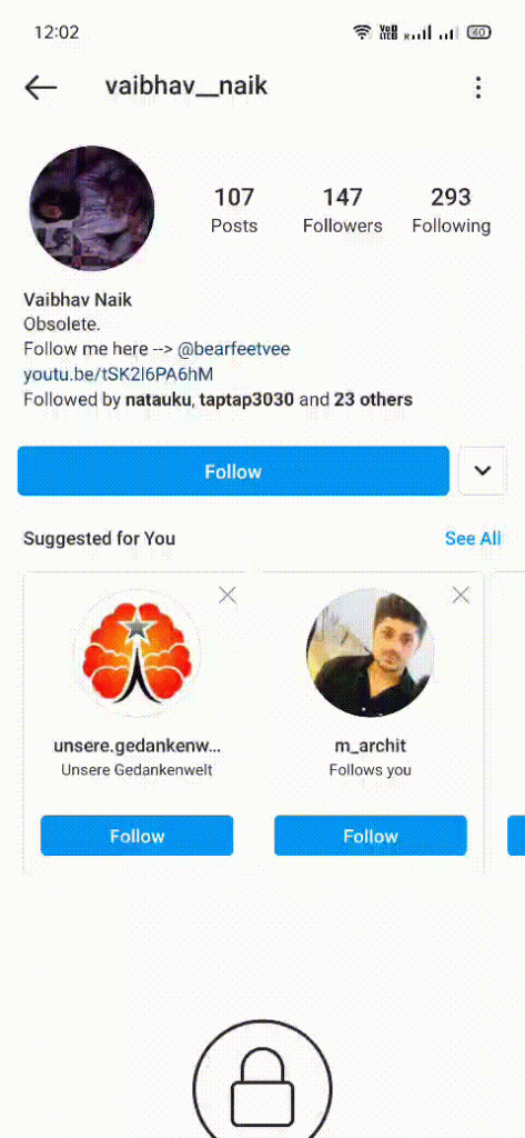 Siga el error en Instagram