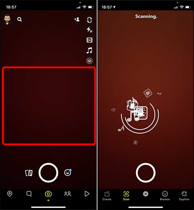 Identificar una canción en Snapchat con Shazam