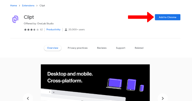 Instalación de la extensión de CLIPT Chrome
