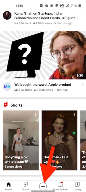 Ir en vivo en la aplicación Android de YouTube