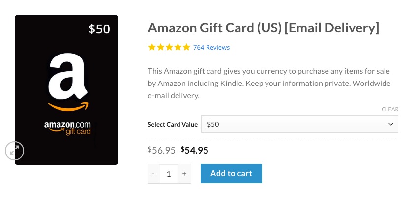 Encuentra un sitio web de tarjeta de regalo