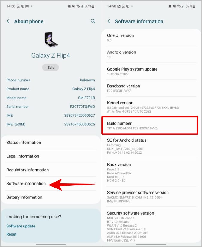 Habilitar opciones de desarrollador en Android desde la opción de número creada