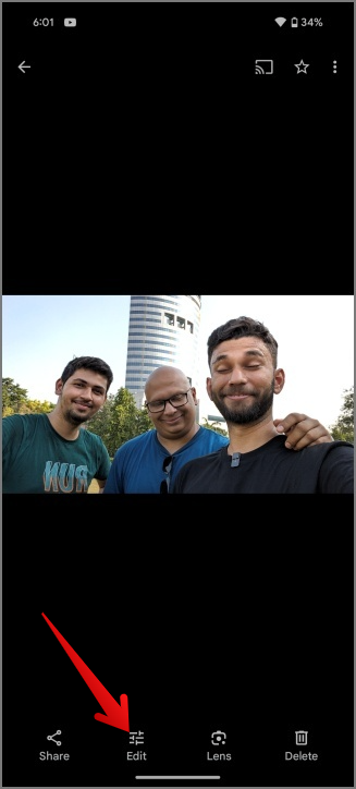 Editar opción en Google Photos