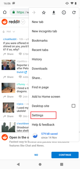 Cómo verificar la contraseña guardada en la configuración móvil de Chrome