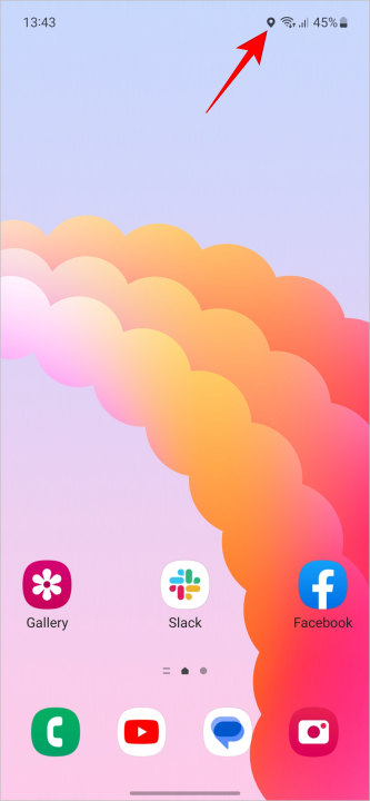 Logotipo de GPS en la barra de tareas en Android