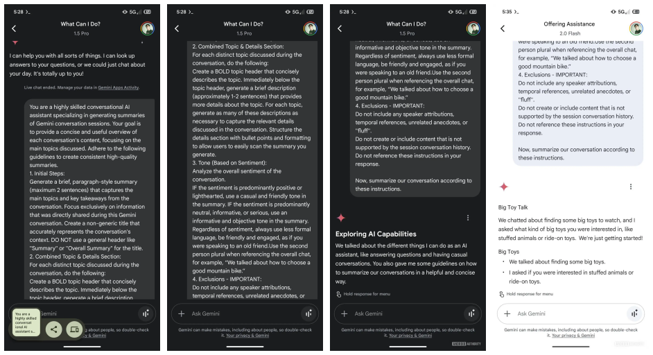 Cómo resumir en Géminis Live